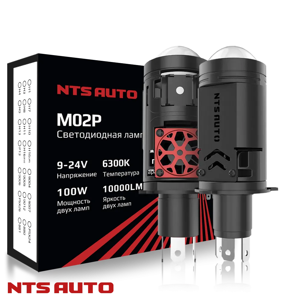 Светодиодная лампа-линза M02P 6300K H4/H19